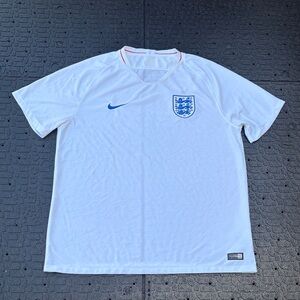 England Nike Men's White Football Jersey with Blue Logo size XXL